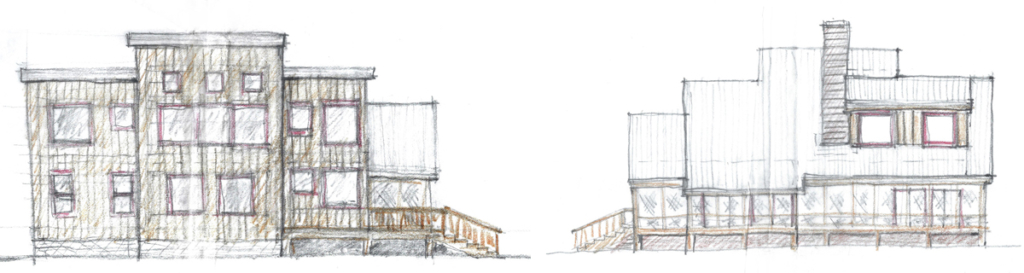 sketches for design ideas cabin in woods colorado