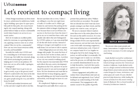 Gayla Bechtol advocates for compact living and urban design, reflecting on how architects shape communities with sustainable planning.